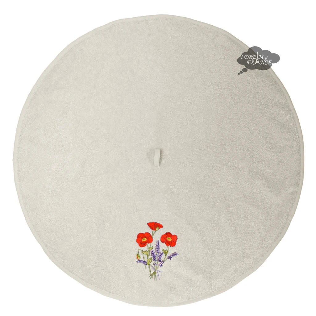 Kitchen Round Terry Hand Towel Poppies Cream By Tissus Toselli 4 Kitchen Round Terry Hand Towel Poppies Cream By Tissus Toselli