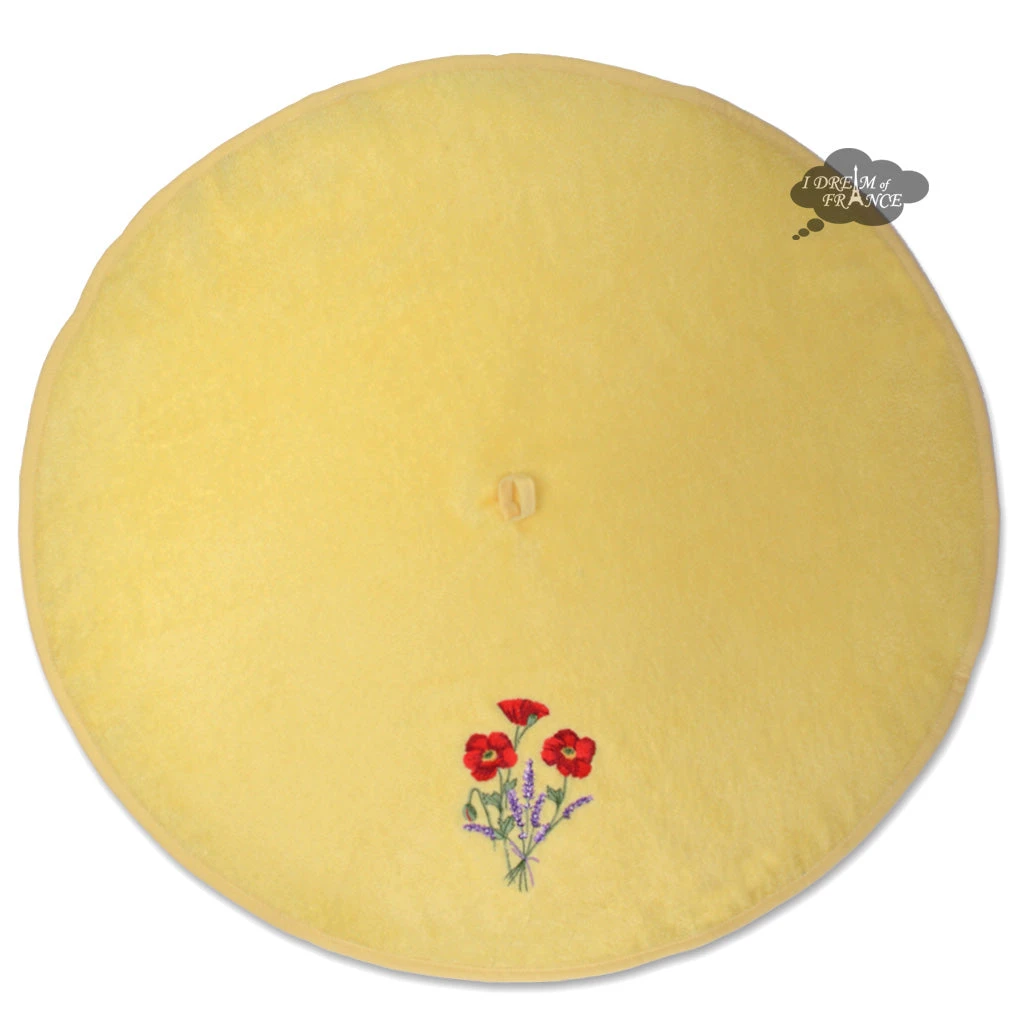 Round Terry Hand Towel Poppies Yellow By Tissus Toselli Kitchen 4 Round Terry Hand Towel Poppies Yellow By Tissus Toselli Kitchen