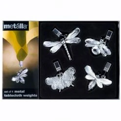 Set Of 4 Metal Garden Dwellers Tablecloth Weights By Prodyne