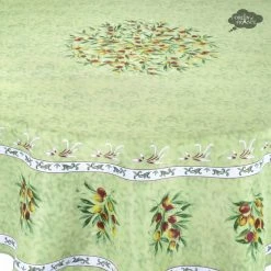 Provence Imports Table Linens Provence Olivier Green French Provencal Polyester Tablecloth - 70" Round