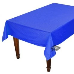 60x96" Rectangular Calisson Sapphire Blue Acrylic-Coated Cotton Tablecloth By Tissus Toselli Table Linens