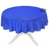 70" Round Calisson Sapphire Blue Allover Acrylic-Coated Cotton Tablecloth By Tissus Toselli