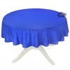 Table Linens 58" Round Calisson Sapphire Blue Allover Acrylic-Coated Cotton Tablecloth By Tissus Toselli