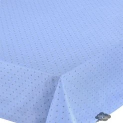 60x96" Rectangular Calisson Lavender Blue Acrylic-Coated Cotton Tablecloth By Tissus Toselli