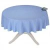 70" Round Calisson Lavender Blue Allover Acrylic-Coated Cotton Tablecloth By Tissus Toselli Table Linens