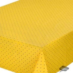 Table Linens 60x96" Rectangular Calisson Yellow & Blue Acrylic-Coated Cotton Tablecloth By Tissus Toselli