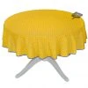 70" Round Calisson Yellow & Blue Allover Acrylic-Coated Cotton Tablecloth By Tissus Toselli Table Linens 1 70" Round Calisson Yellow & Blue Allover Acrylic-Coated Cotton Tablecloth By Tissus Toselli Table Linens