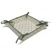 Table Linens Calisson Cream & Green Coated Cotton Bread Basket By Tissus Toselli 1 Table Linens Calisson Cream & Green Coated Cotton Bread Basket By Tissus Toselli