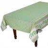 60x96" Rectangular Ramatuelle Green Coated Cotton Tablecloth By Tissus Toselli