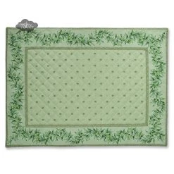 Calisson Green Quilted Cotton Placemat By Tissus Toselli