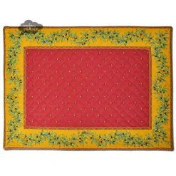 Calisson Red Quilted Placemat By Tissus Toselli