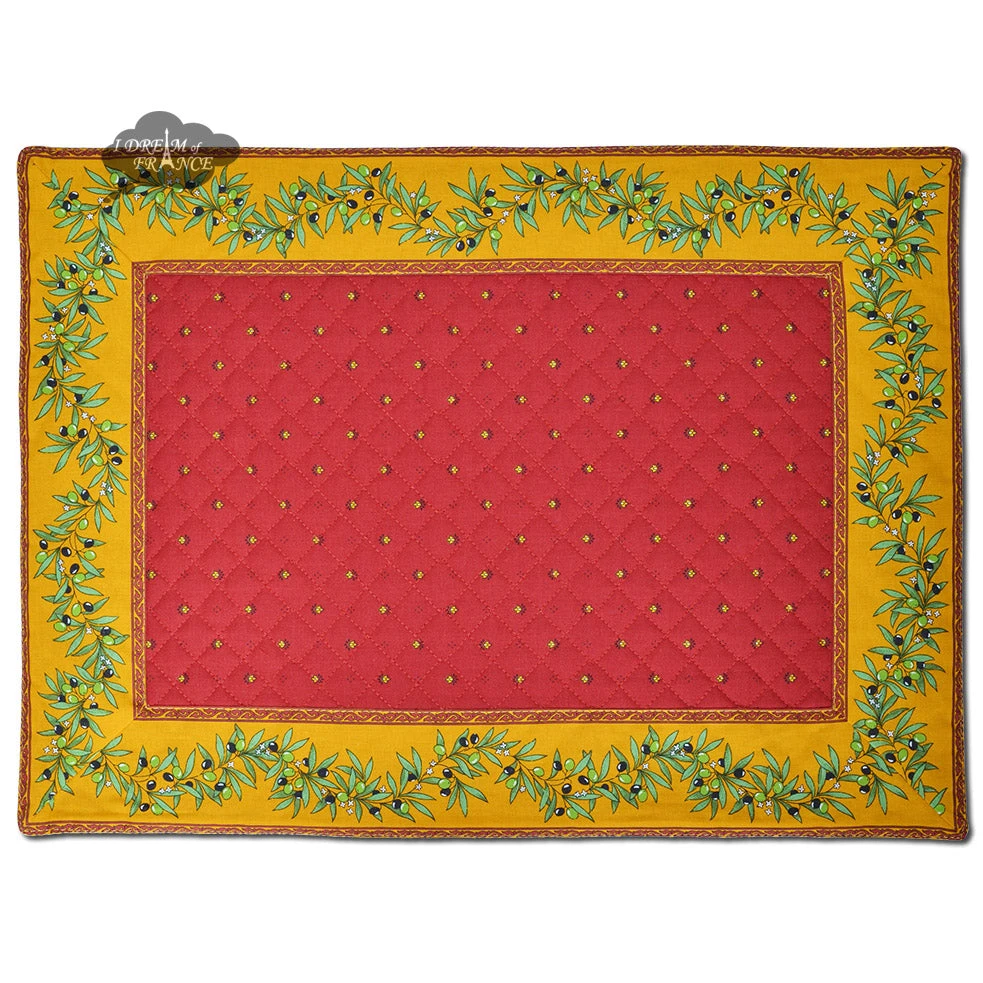 Calisson Red Quilted Placemat By Tissus Toselli 3 Calisson Red Quilted Placemat By Tissus Toselli