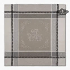 Table Linens Romantique Greige French Cotton Jacquard Napkin By Tissus Toselli