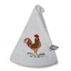 Round Terry Hand Towel Rooster White By Tissus Toselli Kitchen