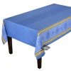 62x120" Rectangular Senanque Blue Double Border Jacquard Tablecloth By L'Ensoleillade Table Linens