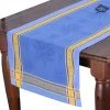 20x58" Senanque Blue Jacquard Cotton Table Runner By L'Ensoleillade