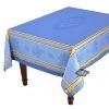 62" Square Senanque Blue French Jacquard Tablecloth By L'Ensoleillade