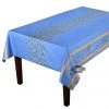 60x78" Rectangular Clos Des Oliviers Blue Double Border Acrylic-Coated Cotton Tablecloth By L'Ensoleillade Table Linens 2 60x78" Rectangular Clos Des Oliviers Blue Double Border Acrylic-Coated Cotton Tablecloth By L'Ensoleillade Table Linens