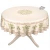 70" Round Clos Des Oliviers Cream French Tablecloths By L'Ensoleillade