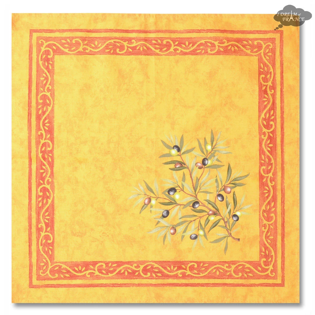 Table Linens Clos Des Oliviers Yellow Provence Cotton Napkin By L'Ensoleillade 4 Table Linens Clos Des Oliviers Yellow Provence Cotton Napkin By L'Ensoleillade