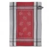 Olivia Gray & Red Cotton Jacquard Dish Towel By Tissus Toselli Kitchen