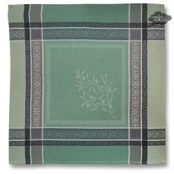 Table Linens Olivia Green French Cotton Jacquard Napkin By Tissus Toselli