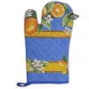 Lemons Blue Cotton Oven Mitt By Tissus Toselli