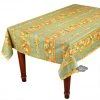 Table Linens 60x120" Rectangular Lemons Green Acrylic-Coated Cotton Tablecloth By Tissus Toselli
