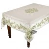 Table Linens 60x138" Rectangular Nyons Cream Acrylic-Coated Cotton Tablecloth By Tissus Toselli