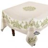 Table Linens 70" Square Nyons Cream Acrylic-Coated Cotton Tablecloth By Tissus Toselli