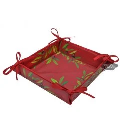 Table Linens Nyons Red Acrylic Coated Bread Basket By Tissus Toselli