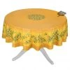 90" Round Nyons Yellow & Red Acrylic-Coated Cotton Tablecloth By Tissus Toselli Table Linens