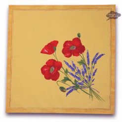 Table Linens Poppies Yellow Provence Cotton Napkin By Tissus Toselli