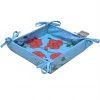 Poppies Sky Blue Acrylic Coated Bread Basket By Tissus Toselli