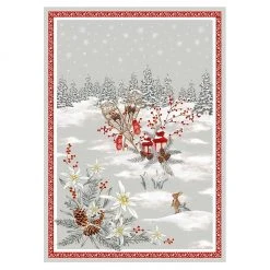 Snow Trek French Cotton Kitchen Towel By Tissus Toselli