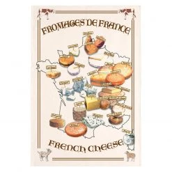 Winkler Torchons & Bouchons French Cheese Map Tea Towel By Torchons Et Bouchons Towels
