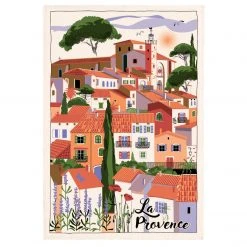 Winkler Torchons & Bouchons Provence Village Tea Towel By Torchons Et Bouchons