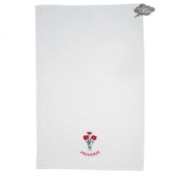 Poppies White Waffle Weave Kitchen Towel By Tissus Toselli