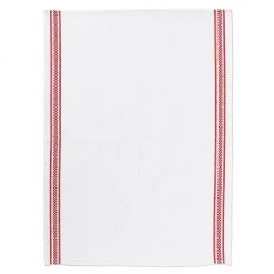 Winkler Torchons & Bouchons Red Checkerboard Border Cotton Dish Towel By Winkler